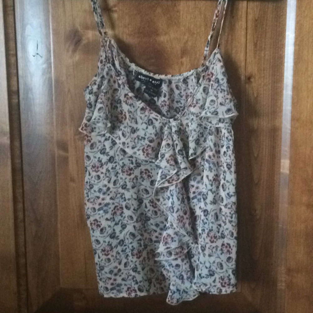 Sheer ruffle tank
